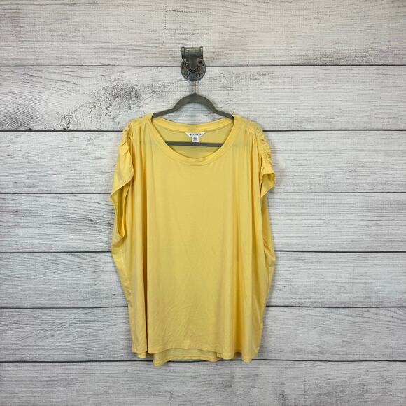 Athleta Plus Size Active Lightweight Yellow Getaway Short Sleeve Top Size 3X - Picture 1 of 5